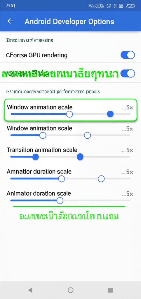 ภาพหน้าจอการตั้งค่าโหมดนักพัฒนาซอฟต์แวร์บน Android เพื่อเพิ่ม FPS สำหรับเกมสล็อต Joker