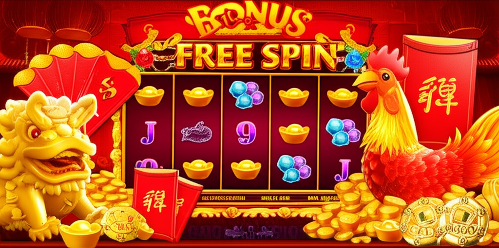 สัญลักษณ์มงคลจีนยอดนิยมในเกมสล็อตธีมเทพเจ้า เช่น เหรียญทอง ซองแดง และหยกแกะสลัก