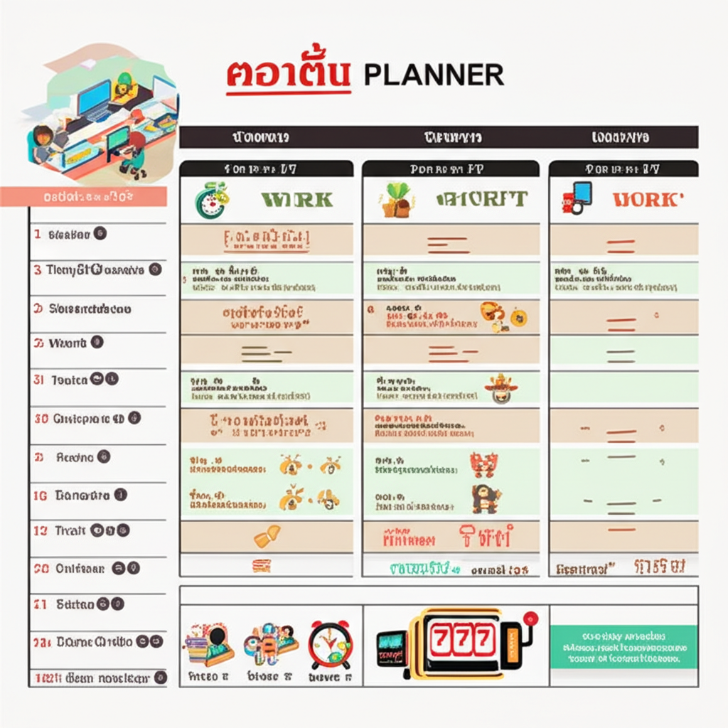 ตารางเวลารายวันสำหรับคนทำงานที่แบ่งเวลาเล่นสล็อตอย่างสมดุล