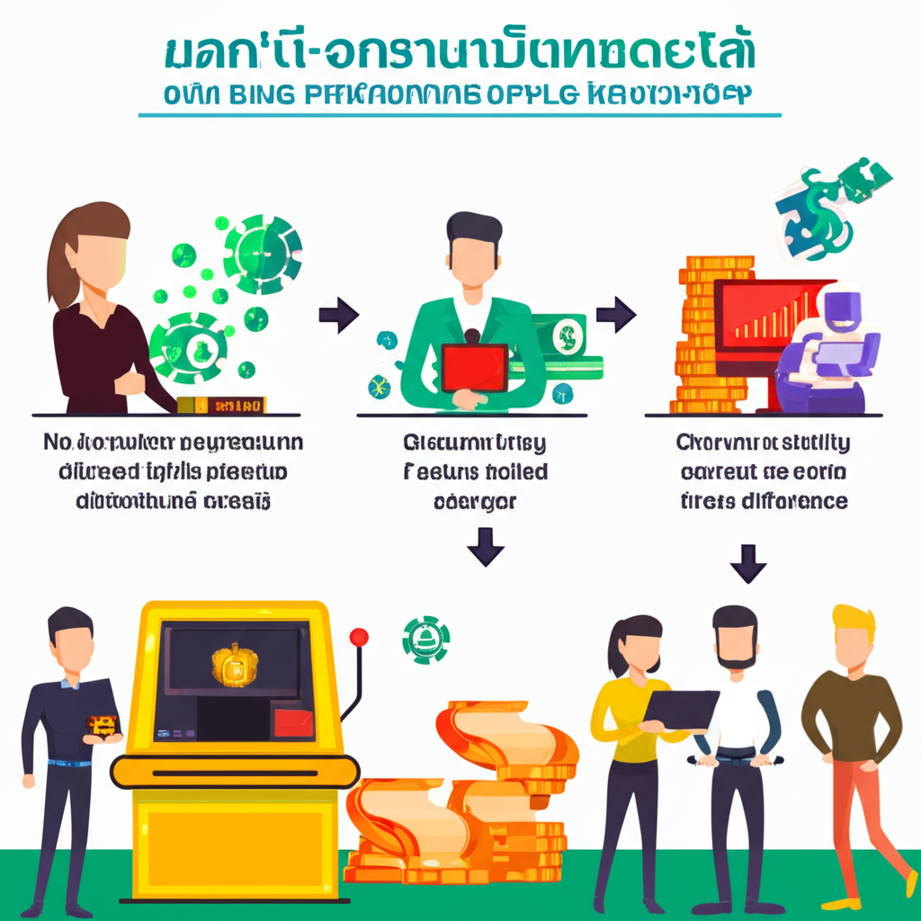 อินโฟกราฟิกแสดงขั้นตอนการฝากและถอนเงินสำหรับผู้เล่นต่างชาติในเกมสล็อตออนไลน์