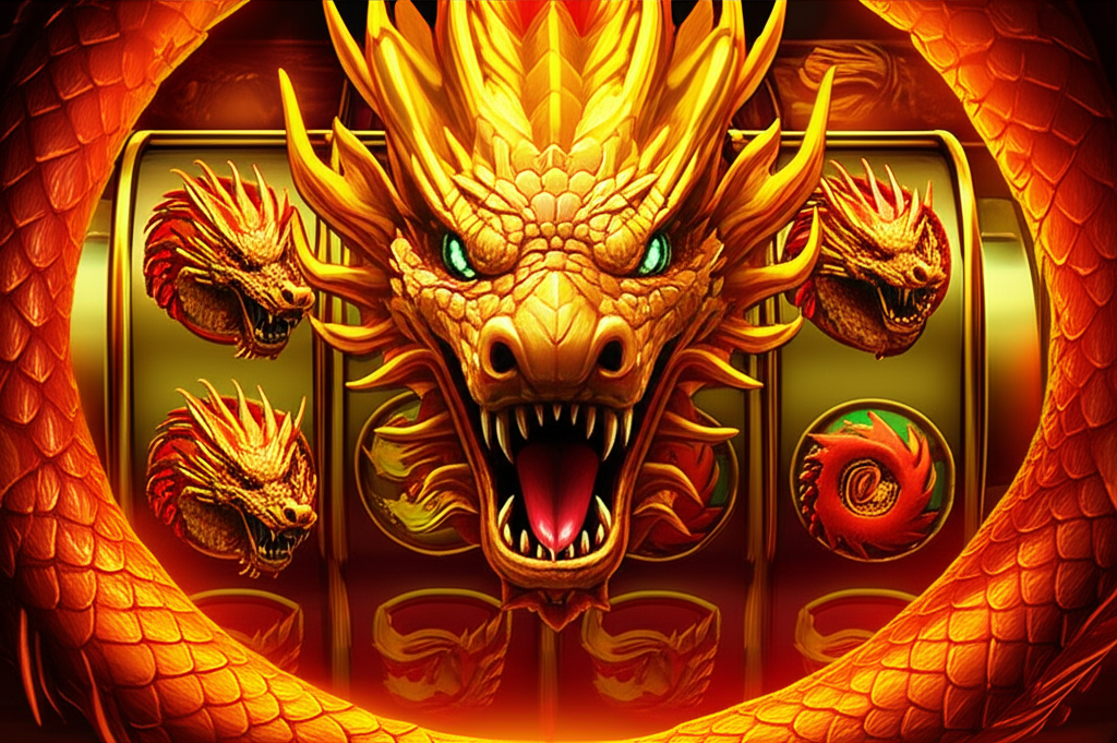 ภาพมังกรในเกมสล็อตธีมเอเชีย แสดงถึงพลังและโชคลาภ