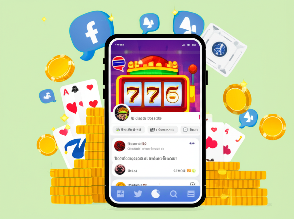 ภาพชุมชนผู้เล่นเกมสล็อตออนไลน์ในกลุ่ม Facebook ที่แสดงการแลกเปลี่ยนข้อมูลและเทคนิคเพื่อได้เงินจริง