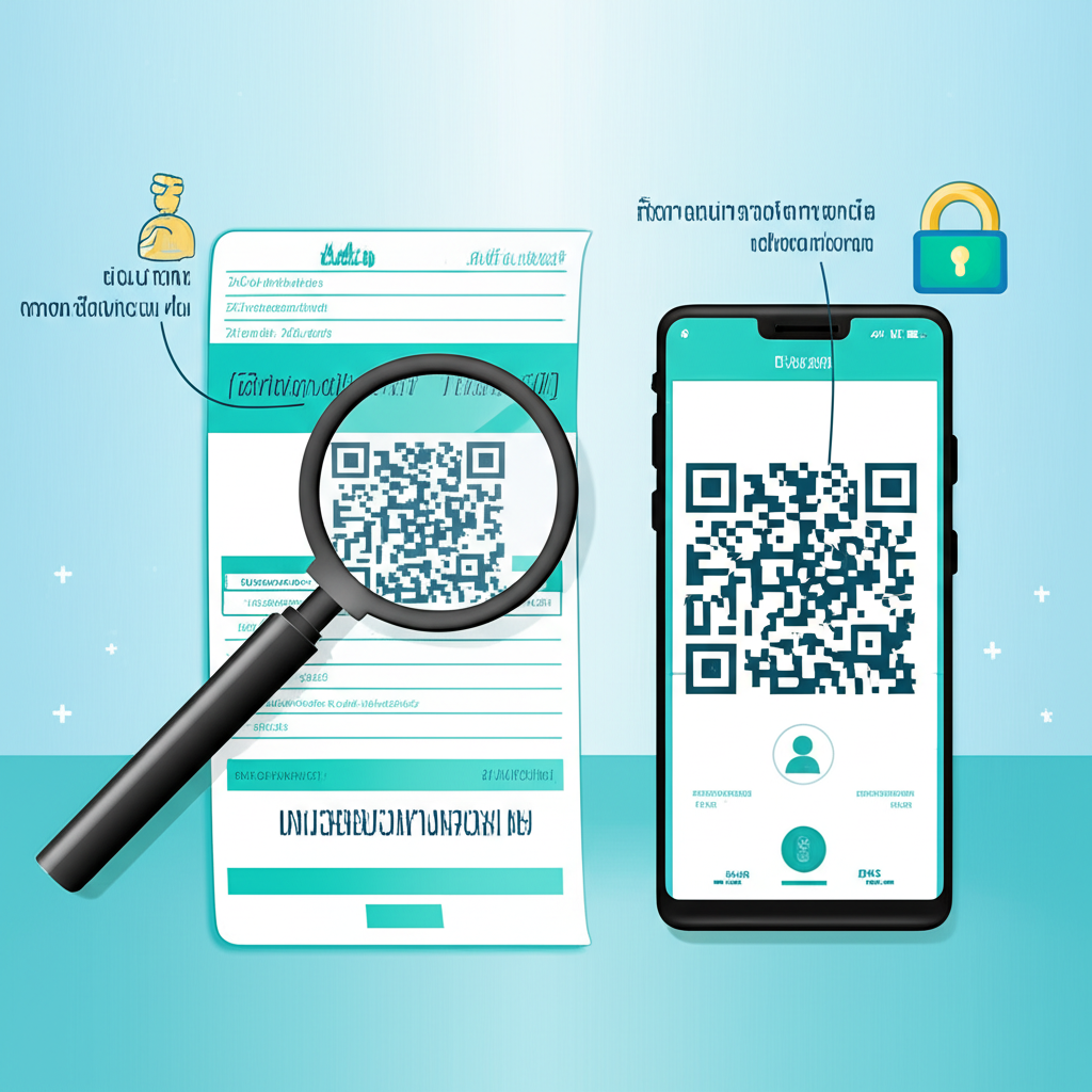 ภาพประกอบการตรวจสอบสลิปโอนเงินปลอมโดยการสแกน QR Code และสังเกตลักษณะผิดปกติ
