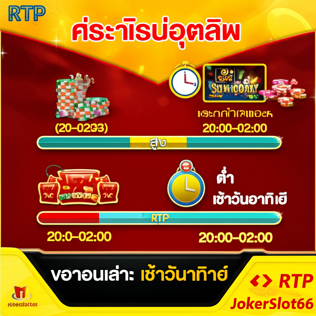 อินโฟกราฟิกแสดงความสัมพันธ์ระหว่าง RTP, Volatility และช่วงเวลาที่เหมาะสมสำหรับการเล่นสล็อต