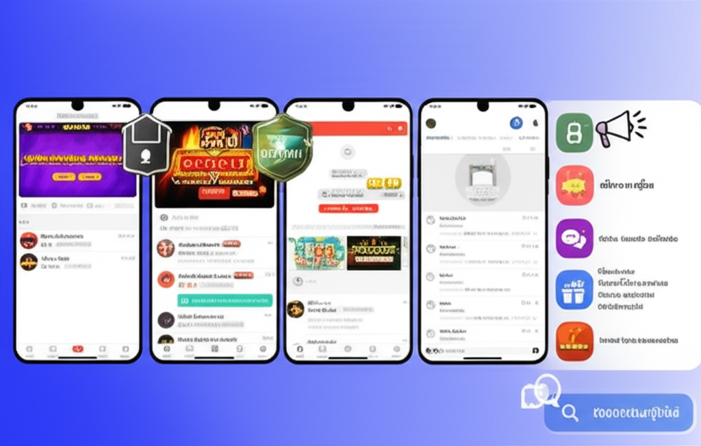 แผนผังขั้นตอนการเข้าร่วมกลุ่ม Facebook และ Telegram สำหรับชุมชนสล็อตมือถือ พร้อมแสดงกฎและโปรโมชั่น