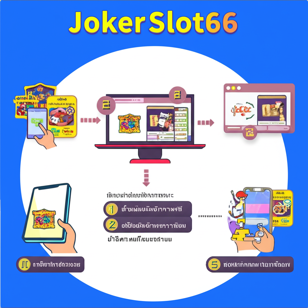 อินโฟกราฟิกขั้นตอนการใช้งานระบบฝากถอนออโต้ของ JokerSlot66 อย่างรวดเร็วและง่ายดาย