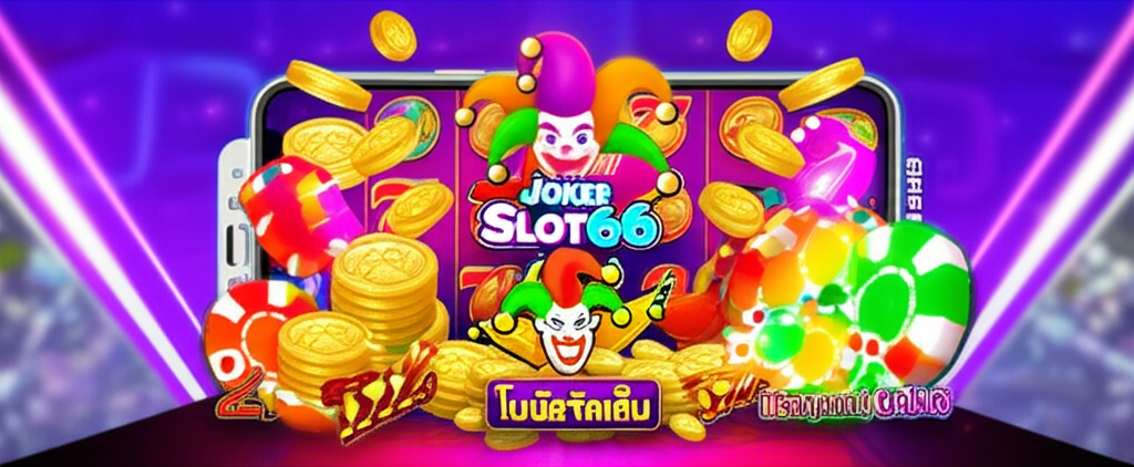 ภาพประกอบ 5 เกม Joker Gaming ใหม่ล่าสุด 2025 บนแพลตฟอร์ม JokerSlot66 พร้อมโลโก้และฟีเจอร์ระบบฝาก-ถอนออโต้รวดเร็ว