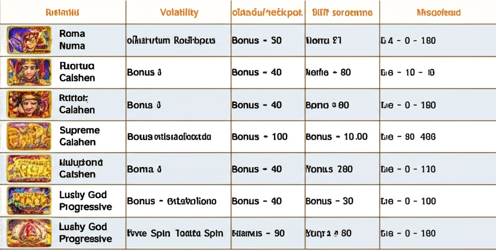 ตารางเปรียบเทียบ RTP และ Volatility ของเกม Joker Gaming ยอดนิยม