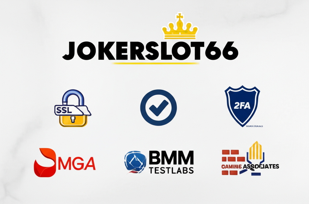 ระบบความปลอดภัยและใบอนุญาตระดับสากลของ JokerSlot66 เช่น SSL, 2FA, MGA, UKGC, BMM Testlabs และ Gaming Associates