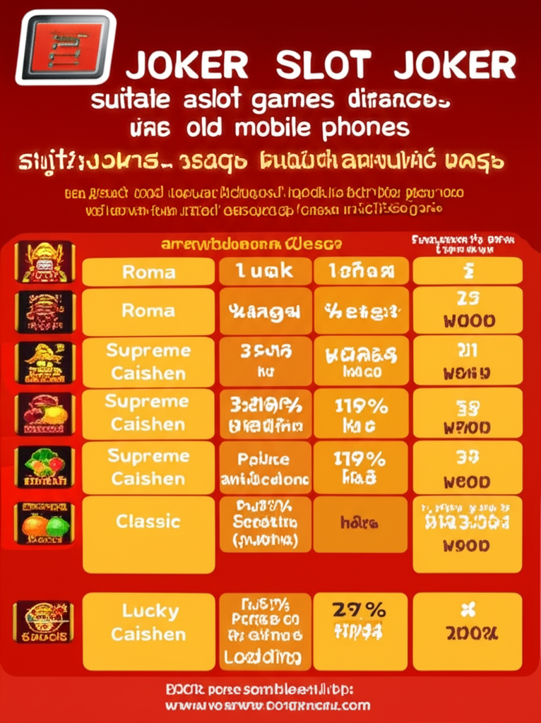 ตารางเปรียบเทียบเกมสล็อต Joker ที่เหมาะกับมือถือรุ่นเก่ากับเกมทั่วไป