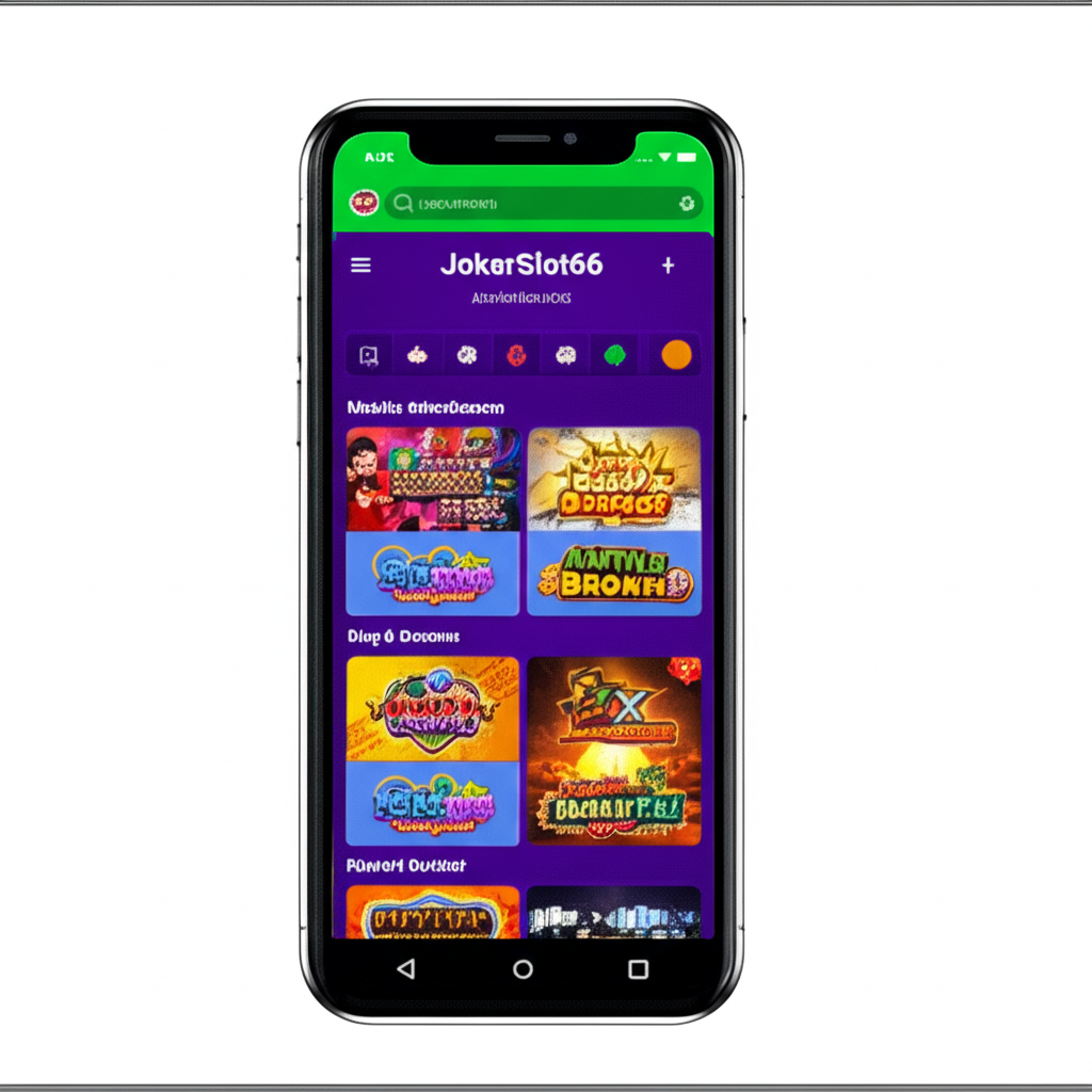หน้าจอมือถือแสดงเว็บไซต์ JokerSlot66 รองรับ iOS และ Android เล่นผ่านเบราว์เซอร์ได้ทันที ไม่ต้องดาวน์โหลดแอป
