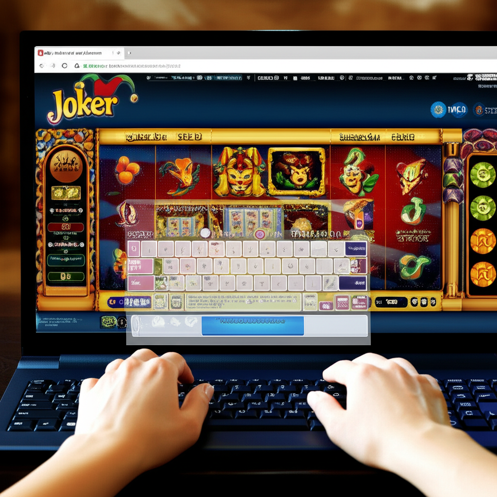 ภาพหน้าจอการตั้งค่าการนำทางด้วยคีย์บอร์ดบนคอมพิวเตอร์สำหรับเกมสล็อต Joker พร้อมสัญลักษณ์รับรองความปลอดภัย