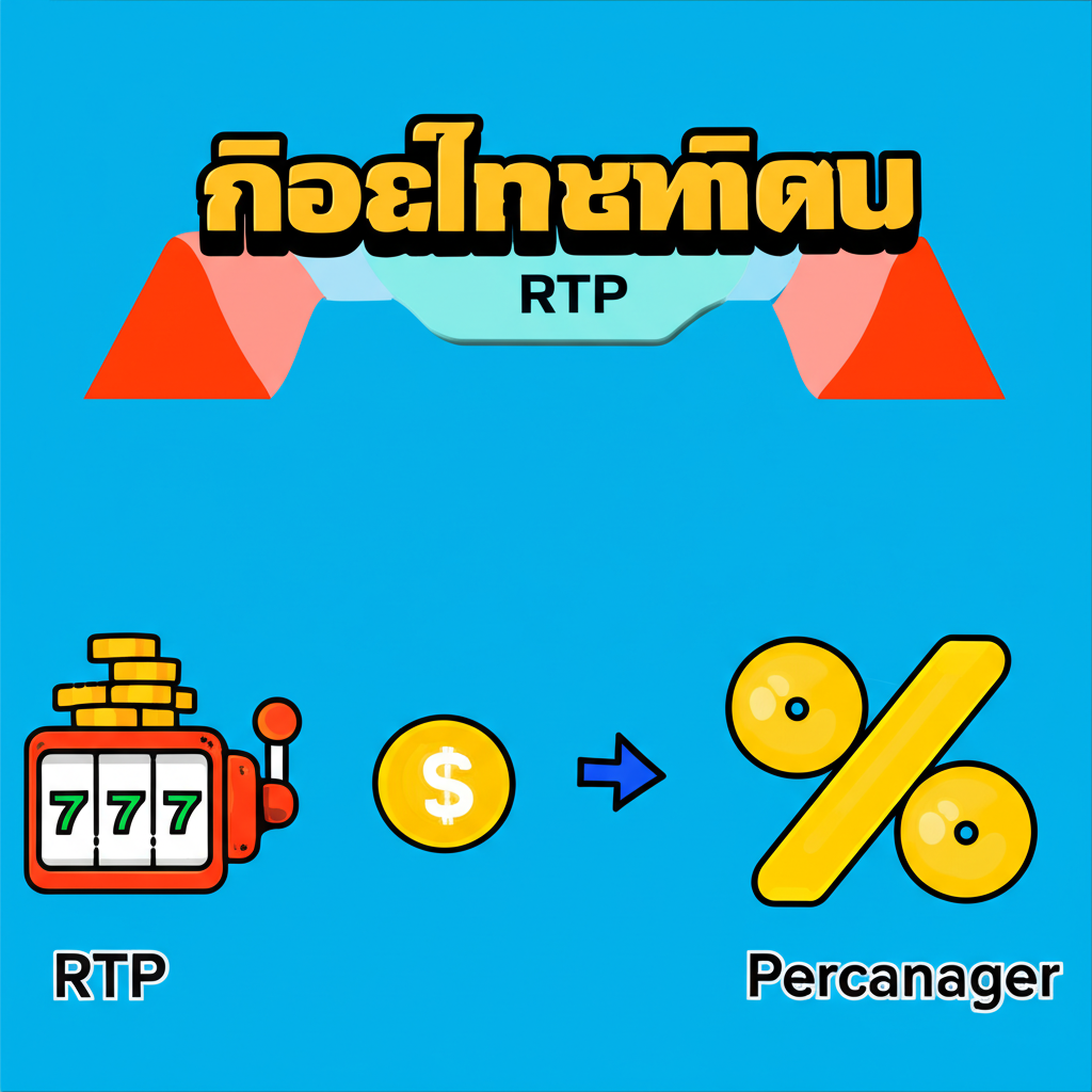 อินโฟกราฟิกอธิบายค่า RTP และความสัมพันธ์กับการชนะในเกมสล็อตมือถือ
