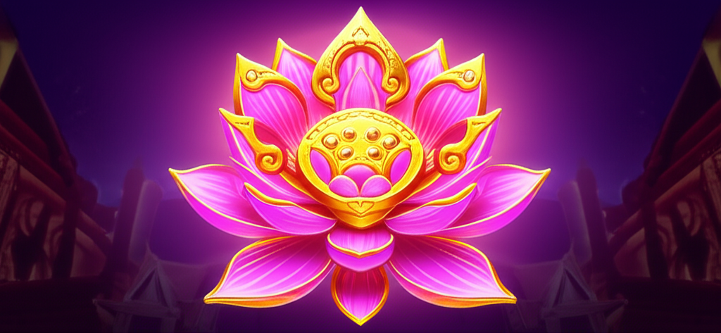สัญลักษณ์ดอกบัวศักดิ์สิทธิ์ในเกมสล็อตธีมไทยที่ใช้เป็นสัญลักษณ์ Wild หรือ Scatter