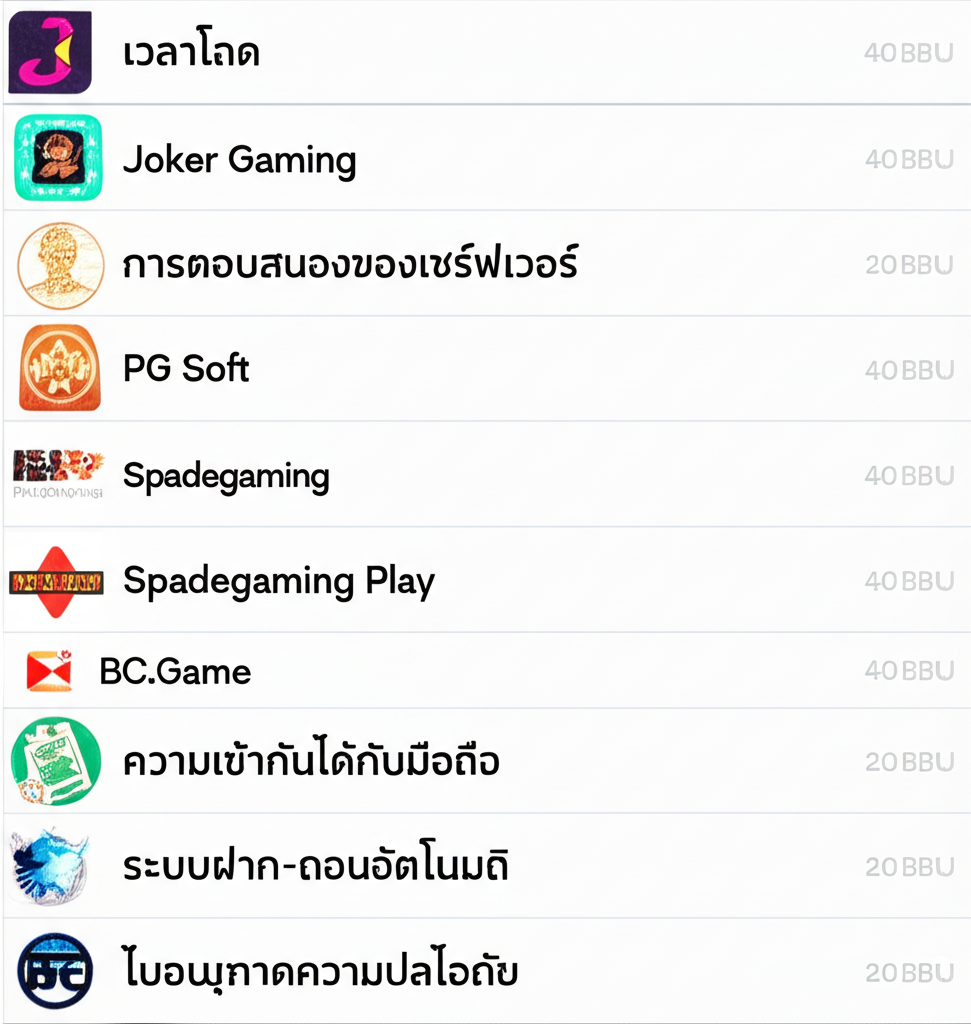 ตารางเปรียบเทียบความเร็วโหลดเกมและฟีเจอร์เด่นของค่ายเกมสล็อตชั้นนำในไทย