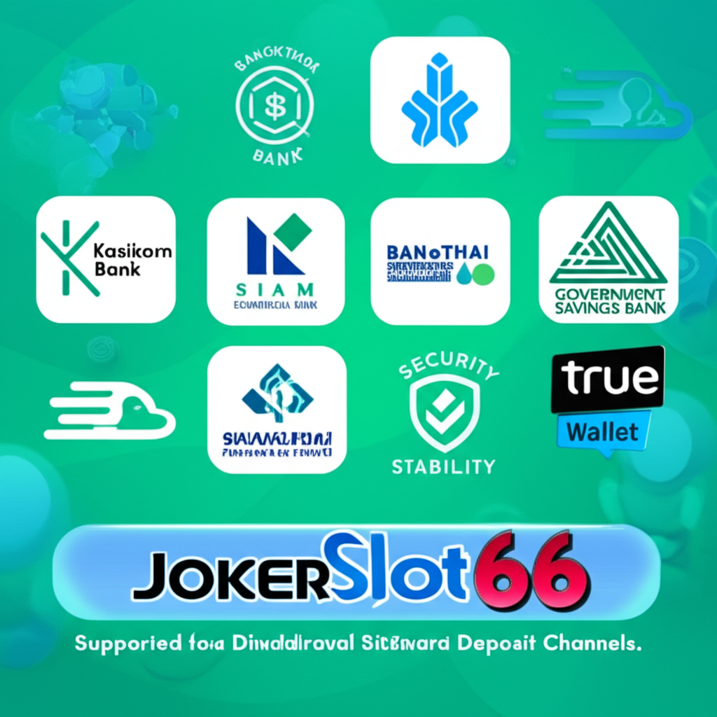 Supported banks and True Wallet logos for deposit and withdrawal on JokerSlot66
