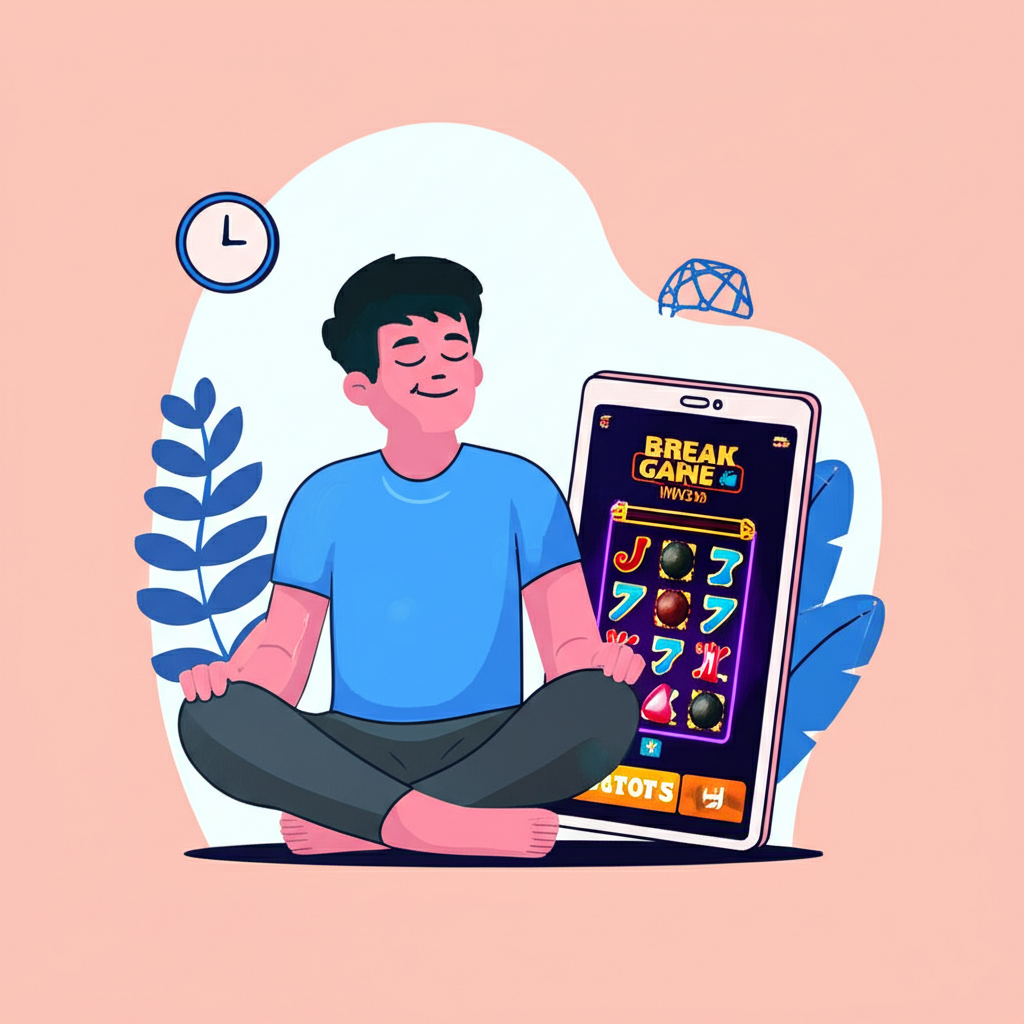 ผู้เล่นเกมสล็อตชาวไทยกำลังฝึกหายใจลึกและพักผ่อนเพื่อควบคุมอารมณ์ขณะเล่น