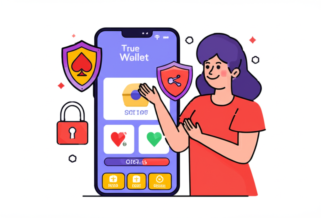 ภาพประกอบการใช้งาน True Wallet อย่างปลอดภัยสำหรับฝากถอนเกมสล็อตออนไลน์