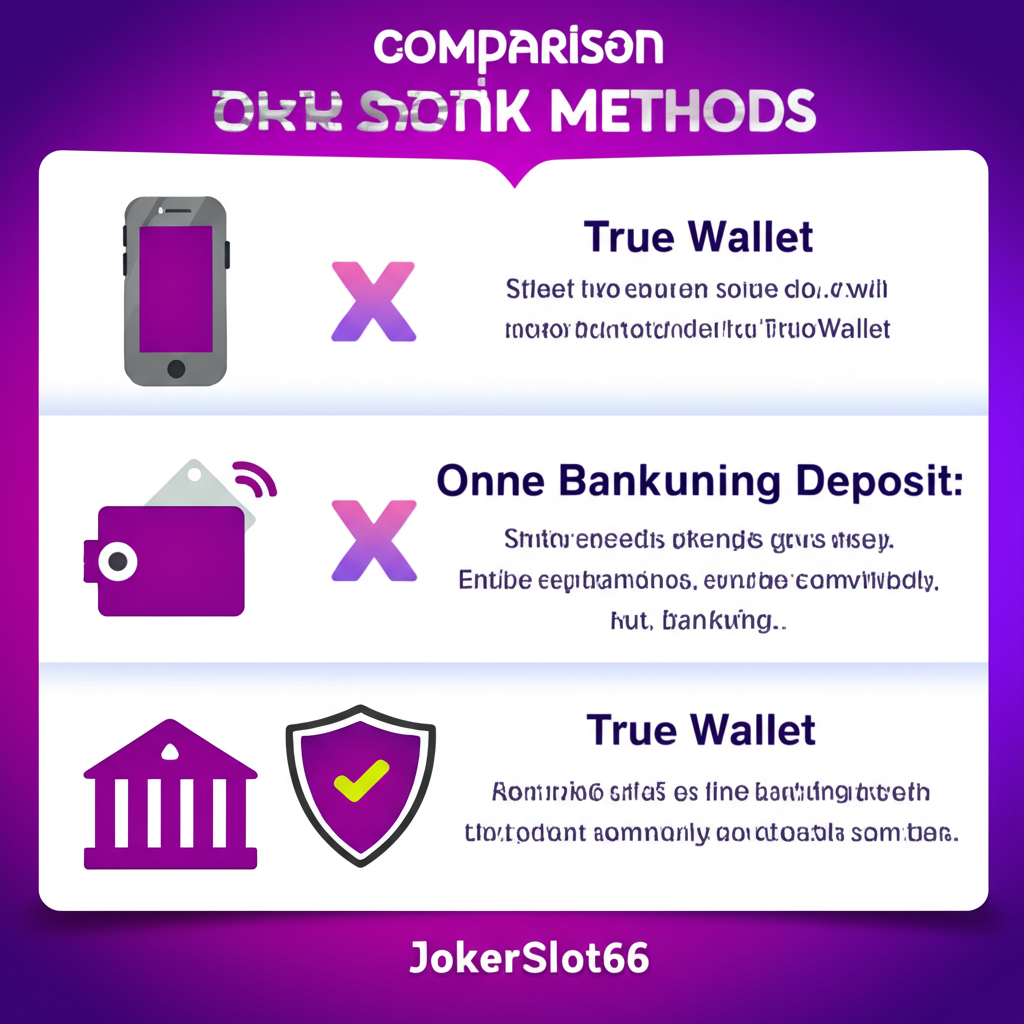 Comparison of True Wallet and online bank deposit methods for JokerSlot66
