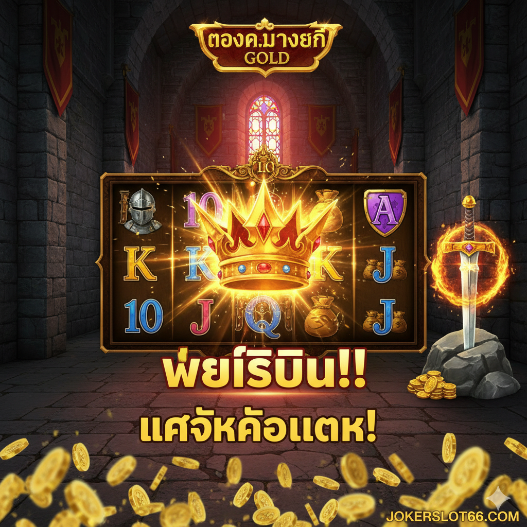 ภาพปกแนวแฟนตาซี/พรีเมียม สไตล์ยุโรปคลาสสิก: แสดงภาพมุมกว้างของปราสาทไฮเดลเบิร์ก (Heidelberg Castle) ในเยอรมนี แต่ให้ปรับแต่งให้ดูมีความเป็นเกมสล็อต โดยมีแสงสีทองอร่ามส่องลงมาจากฟ้า ภาพรวมดูขลังและน่าค้นหา มีเหรียญทองหรือสัญลักษณ์ Jackpot ลอยอยู่รอบๆ ปราสาทเล็กน้อย องค์ประกอบเน้นความหรูหราและสง่างามของเมืองเก่า ภายใต้โทนสีน้ำเงินเข้มตัดกับสีทอง (Deep Blue and Gold) เพื่อสื่อถึงความมั่งคั่งและเกมเดิมพันระดับพรีเมียมของ Joker Slot 66.