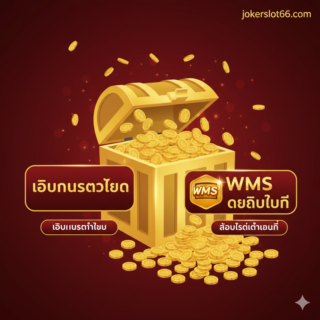 ภาพประกอบส่วนโปรโมชั่นและข้อเสนอพิเศษสำหรับผู้เล่นใหม่ของ jokerslot66 ภาพควรแสดงกล่องสมบัติทองคำขนาดใหญ่ที่เปิดอยู่และมีเหรียญทองจำนวนมากไหลออกมา ด้านข้างของกล่องสมบัติมีสัญลักษณ์ 'โบนัสต้อนรับ' และ 'WMS เครดิตฟรี' อย่างชัดเจน โทนสีควรเป็นสีแดงและทองที่สื่อถึงความมั่งคั่งและโอกาสพิเศษ มีโลโก้ jokerslot66.com เป็นลายน้ำจางๆ ที่มุมภาพเพื่อให้สอดคล้องกับแบรนด์ การจัดองค์ประกอบแบบ Rule of Thirds โดยให้กล่องสมบัติเป็นจุดสนใจหลัก เพื่อสื่อถึงโอกาสในการทำกำไรมหาศาล