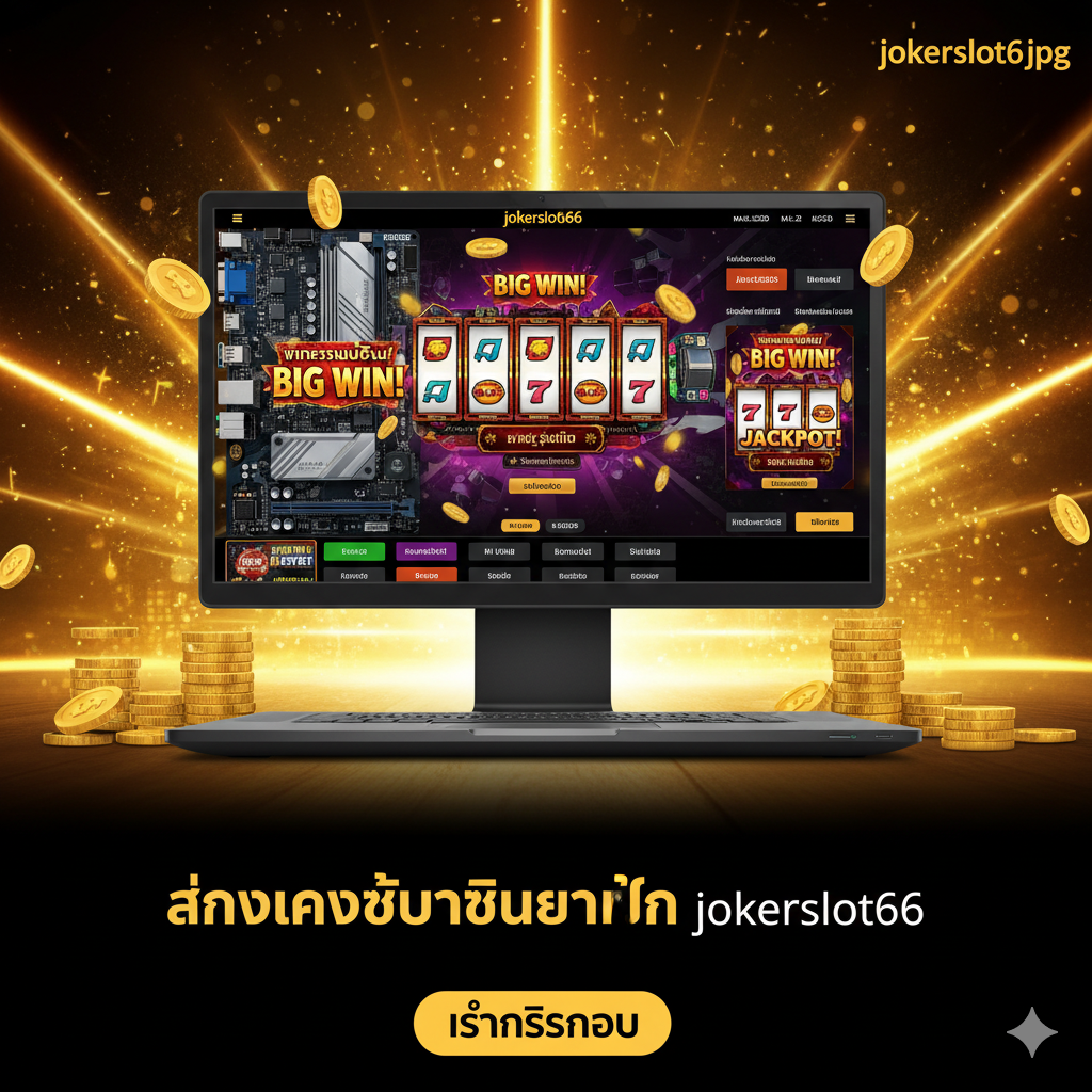 ภาพสรุปแสดงความสำเร็จในการเล่นเกมสล็อต jokerslot66 ด้วยคอมพิวเตอร์ที่ติดตั้ง B450 SSD Slot