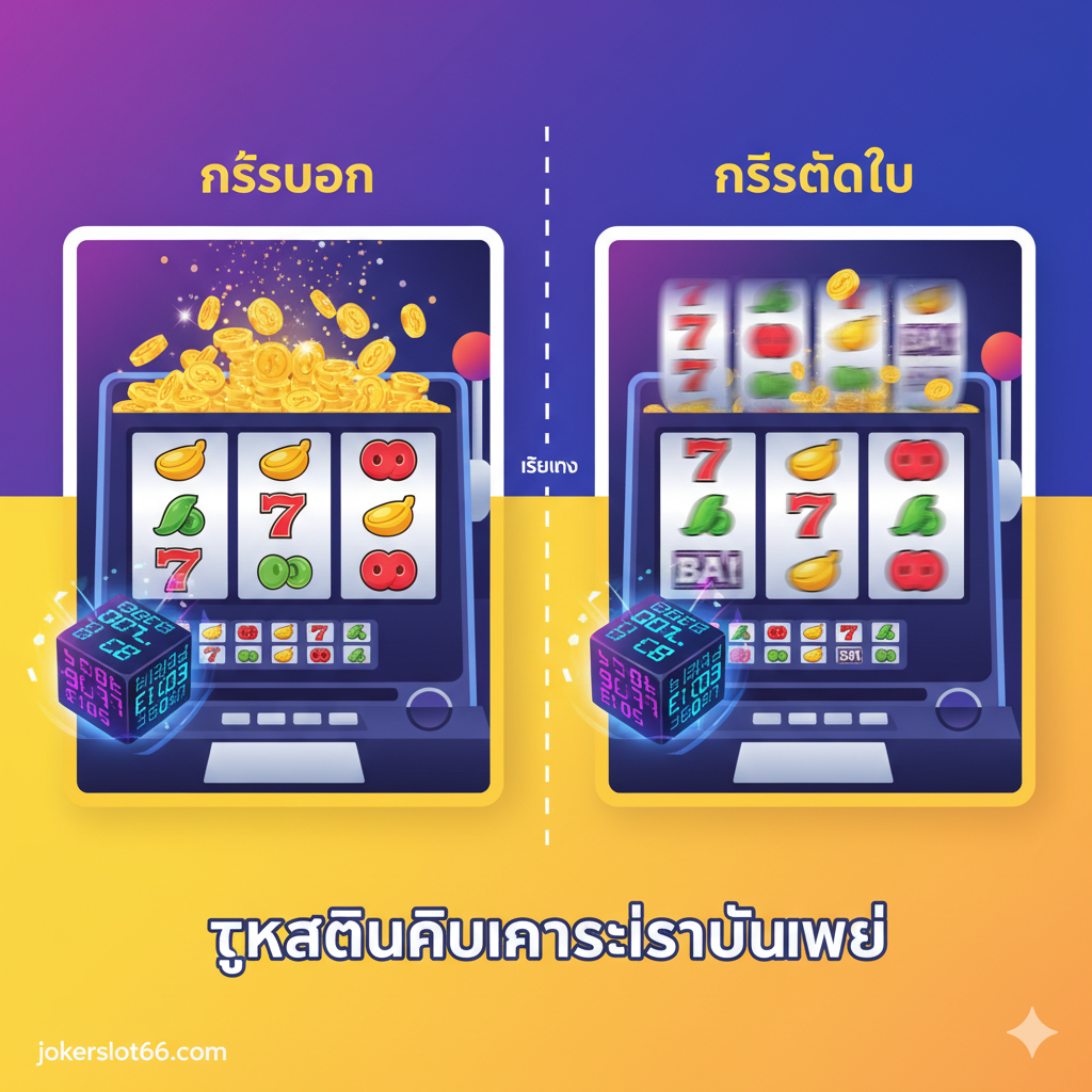 ภาพที่สื่อถึงหลักการ 'ความเป็นอิสระของผลลัพธ์' (Independence of Outcomes) โดยใช้ภาพชุดเหตุการณ์ที่แยกจากกันอย่างชัดเจน: 1. การหมุนสล็อตที่เพิ่งได้รับแจ็คพอต (แสดงด้วยสัญลักษณ์เหรียญทอง) 2. มีเส้นประที่มองไม่เห็นกั้น 3. การหมุนสล็อตครั้งถัดไปที่ยังคงเป็นอิสระและสุ่ม (แสดงด้วยสัญลักษณ์วงล้อที่กำลังหมุน) ใช้โทนสีสว่างและมีพลังงาน (Vibrant Colors) เน้นการแสดงภาพของ 'ลูกเต๋าดิจิทัล' หรือ 'ตัวเลขสุ่ม' ที่ถูกสร้างขึ้นใหม่ในทุกการหมุน โดยภาพรวมดูเรียบง่าย แต่มีข้อความภาษาไทยสั้นๆ ว่า 'ทุกสปินคือการเริ่มต้นใหม่' เพื่อเน้นย้ำถึงบทเรียนสำคัญ