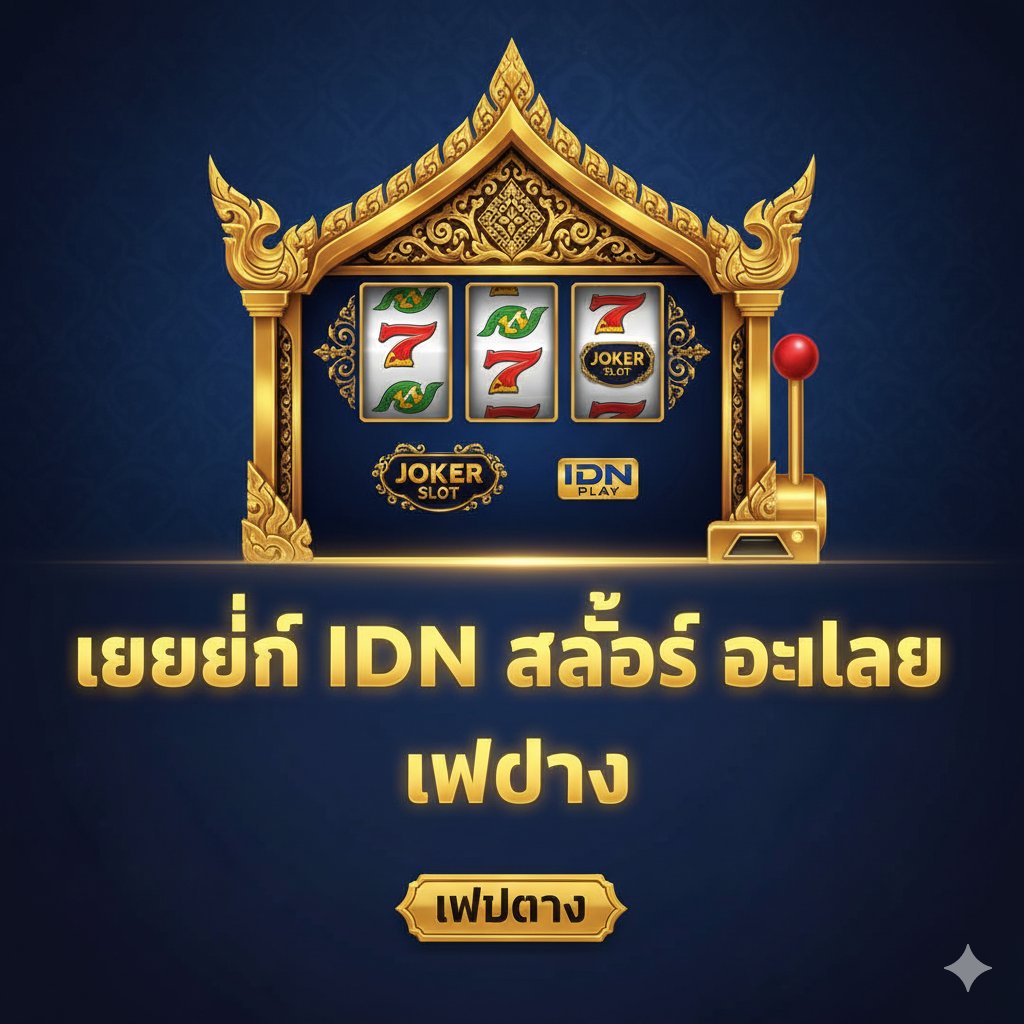 ออกแบบให้เป็นปกที่เน้นคำว่า Agen IDN Slot Online และ JOKER SLOT 66 โดยใช้สีทองและสีน้ำเงินเข้ม มีสัญลักษณ์เว็บตรง