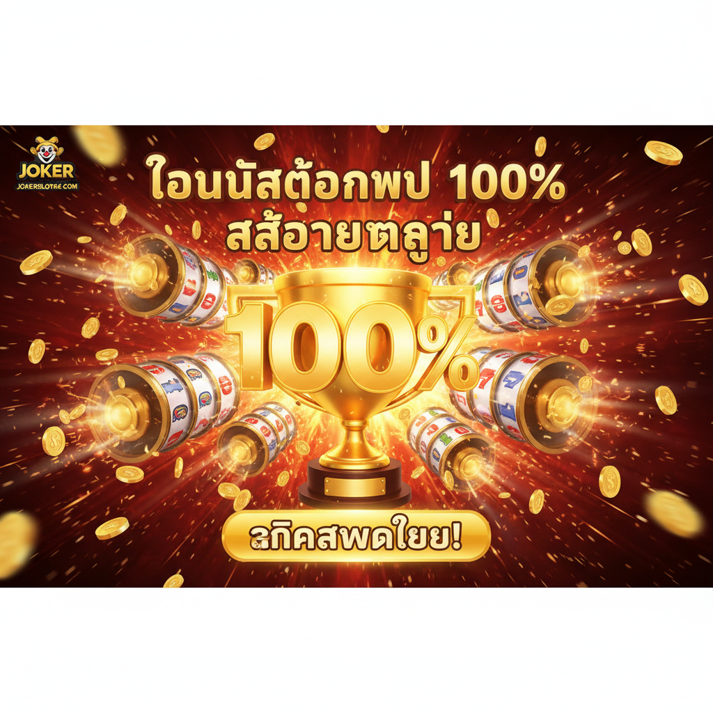 ภาพแบนเนอร์ CTA สว่างสดใส เน้น 'โบนัสต้อนรับ 100%' และ 'สล็อตแตกง่าย' พร้อมข้อความเรียกร้องให้คลิกสมัครทันที