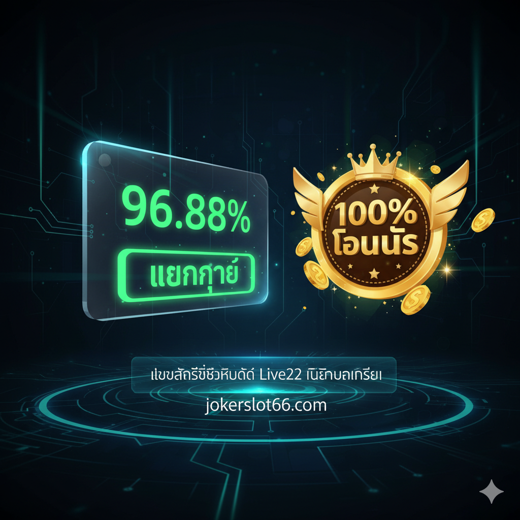 Diagram keuntungan, berfokus pada “RTP Live Gacor Terbaik” dan “Bonus 100%”. Visual utamanya adalah panel data bergaya teknologi tinggi dengan angka persentase berwarna hijau (misalnya: 96.88% RTP), dan di sampingnya terdapat indikator berkedip bertuliskan “GACOR”. Di bawah atau di sebelah kanan, lencana “100% BONUS” yang besar menempati posisi yang menonjol, dikelilingi oleh koin dan bintang. Menggunakan latar belakang gelap berteknologi tinggi, dilengkapi dengan cahaya biru dan hijau, menekankan keakuratan data dan tingkat pengembalian yang tinggi, menyoroti transparansi dan penawaran hebat jokerslot66.