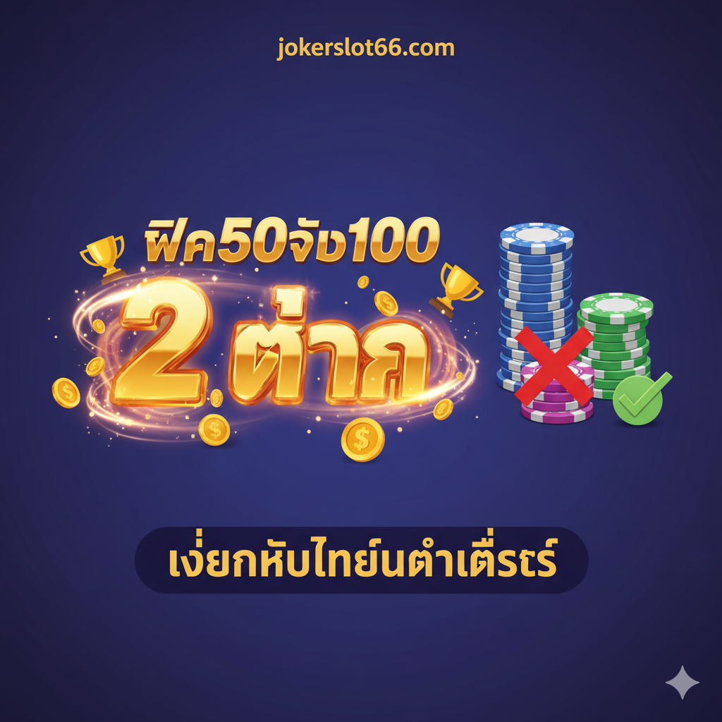 一张清晰的3步流程图,指导用户如何领取โปร PG ฝาก 50 รับ 100。ใช้แนวตั้งหรือแนวนอนเชื่อมต่อไอคอนทรงกลมหรือสี่เหลี่ยมสามอัน: 1. 'สมัคร'(图标บัตรลงทะเบียน/สมาชิก), 2. 'ฝาก 50 บาท'(โทรศัพท์มือถือที่มีโลโก้ True Wallet และไอคอน 50 บาท), 3. 'รับ 100 บาท'(ไอคอนหีบสมบัติเปิดหรือ 100 บาท)。ใช้การออกแบบเรียบง่ายและทันสมัย ข้อความขั้นตอนภาษาไทยชัดเจน สีสดใสแต่ไม่ซับซ้อน สร้างประสบการณ์ผู้ใช้ที่รวดเร็วและง่ายดาย