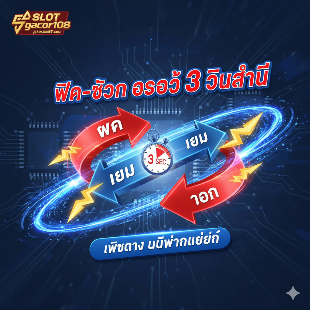 แผนภาพคำแนะนำเกี่ยวกับ 'เคล็ดลับสล็อต Gacor' จุดโฟกัสหลักคือภาพมือของผู้เล่นมืออาชีพกำลังสัมผัสหน้าจอโทรศัพท์ที่มีปุ่ม 'Spin' โดยแสดงอินเทอร์เฟซเกมสล็อตอยู่ ข้างๆ มีจุดเคล็ดลับสามจุดพร้อมไอคอนขนาดใหญ่และข้อความสั้นๆ: 1. 💰 Bet Strategy (เงินทุน), 2. 🕒 Gacor Time (ช่วงเวลา), 3. 🛑 Stop Loss (รู้จักหยุด) สไตล์โดยรวมเรียบง่าย เป็นมืออาชีพ ใช้พื้นหลังสีเข้มร่วมกับเส้นและข้อความสีเขียวเรืองแสงหรือสีทองสว่าง เลียนแบบอินเทอร์เฟซไฮเทคหรือแฮ็กเกอร์ สื่อถึง “เคล็ดลับวงใน” และ “กลยุทธ์”